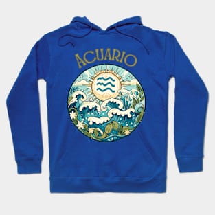 "Aquarius Celestial Whirlwind"- Zodiac Horoscope Star Signs Hoodie